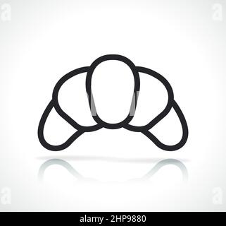 french croissant thin line icon Stock Vector