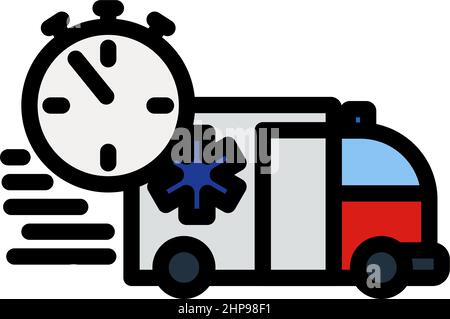 Fast Ambulance Car Icon Stock Vector