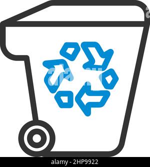 Garbage Container With Recycle Sign Icon Stock Vector