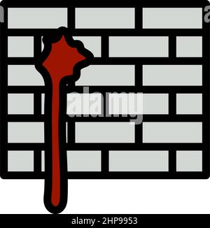 Blood On Brick Wall Icon Stock Vector