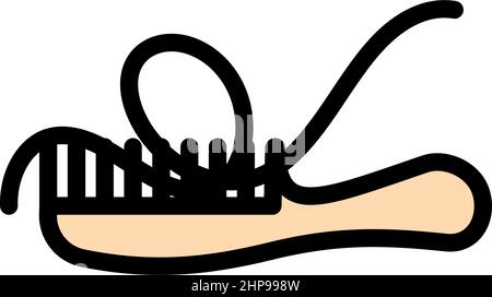 Hair In Comb Icon Stock Vector