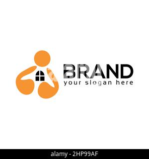 Home protection logo vector. Flat design. Vector Illustration on white background Stock Vector