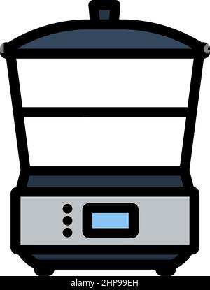 Kitchen Steam Cooker Icon Stock Vector