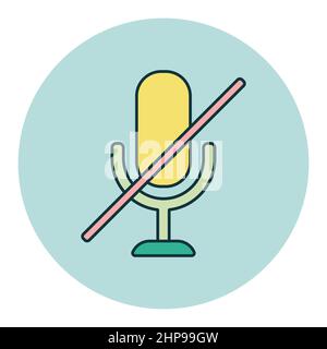 Microphone, mic mute vector icon Stock Vector