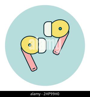 Pair of wireless earbud headphones vector icon Stock Vector