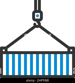 Crane Hook Lifting Container Stock Vector