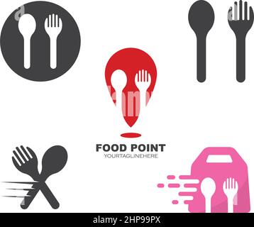 fork,spoon icon vector illustration design  template Stock Vector