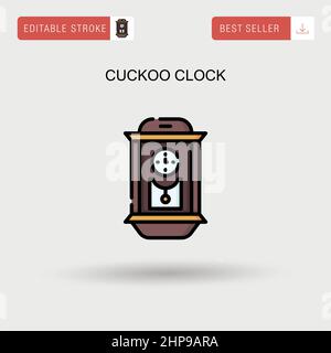 Cuckoo clock Simple vector icon. Stock Vector