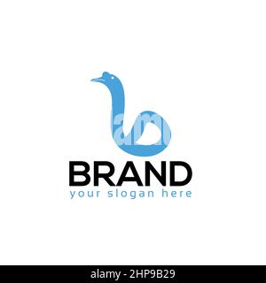 Letter B Swan Logo vector. Flat design. Vector Illustration on white background Stock Vector
