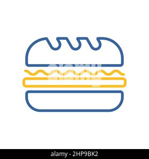 Subway Sandwich vector icon. Fast food sign Stock Vector