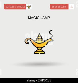 Magic lamp Simple vector icon. Stock Vector