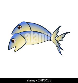 clip art of mackerel with cartoon design,vector illustration Stock Vector