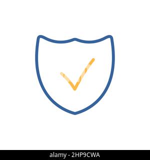 Best protection shield outline icon vector Stock Vector