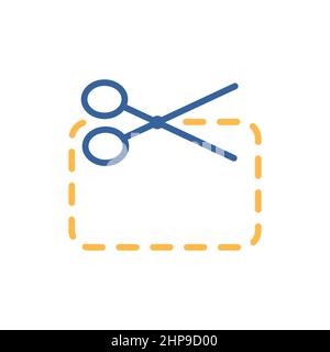 Coupon cutting vector flat icon Stock Vector