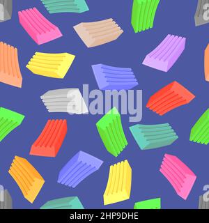 Colorful Plasticine Set Isolated on White Background. Seamless Pattern Stock Vector