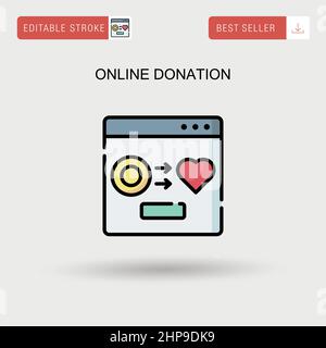 Online donation Simple vector icon. Stock Vector