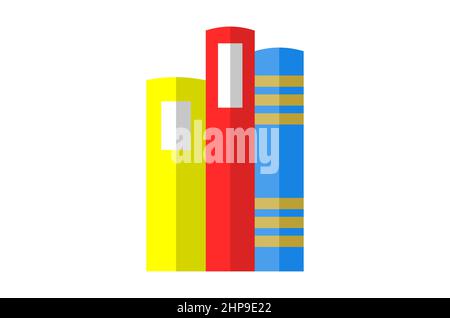 Vector flat design of three educational books Stock Vector