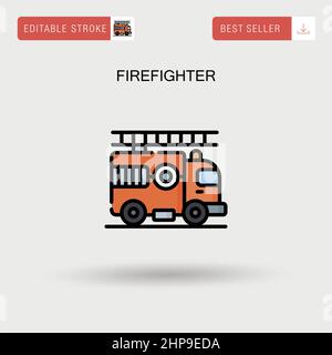 Firefighter Simple vector icon. Illustration symbol design template for ...