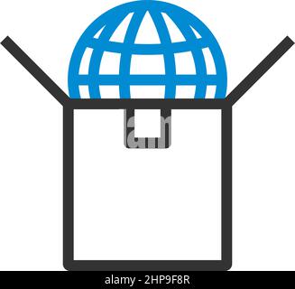 Planet In Box Stock Vector
