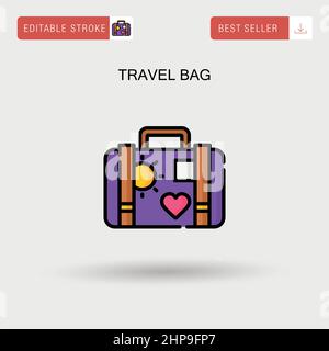 Travel bag Simple vector icon. Stock Vector