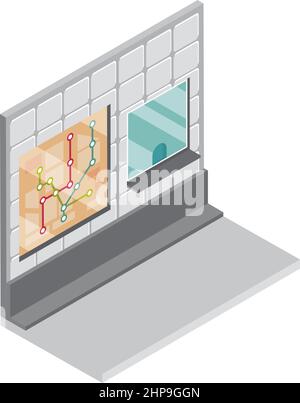 Subway ticket machine icon isometric vector. Metro card. Payment ...