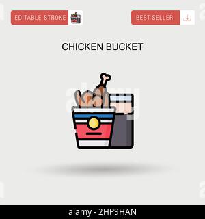 Chicken bucket Simple vector icon. Stock Vector