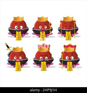 Queen and her magic clothes cartoon of red vampire hat wearing tiara. Vector illustration Stock Vector