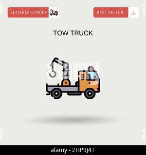 Tow truck Simple vector icon. Stock Vector