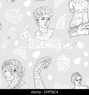 Abstract seamless pattern with antique elements. Stock Vector