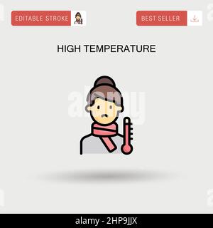 Icon is a red thermometer, sign of high temperature heat is hot siesta  20717062 Vector Art at Vecteezy