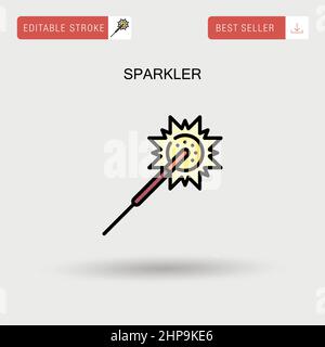 Sparkler Simple vector icon. Stock Vector