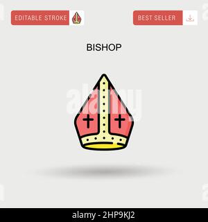 Bishop Simple vector icon. Stock Vector