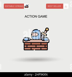 Action game Simple vector icon. Stock Vector