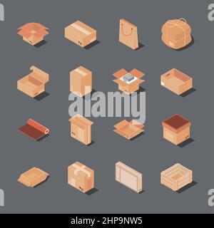 set of different packing Stock Vector