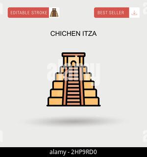 Chichen Itza Simple vector icon. Stock Vector