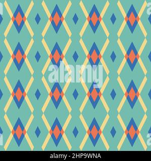 Seamless vector pattern. Abstract geometric colorful background of rhombuses. For use on wallpaper, fabric, packaging and more. Stock Vector