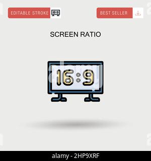 Screen ratio Simple vector icon. Stock Vector