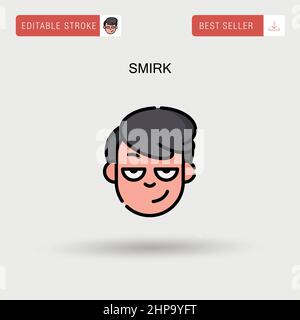 Smirk Simple vector icon. Stock Vector