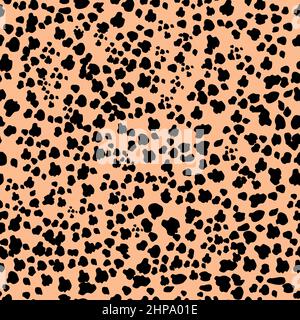Random bovine or cow spots hand drawn design.Seamless pattern dalmatian . Stock Vector