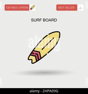 Surf board Simple vector icon. Stock Vector