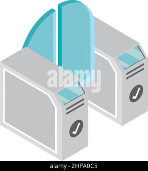 security turnstile isometric Stock Vector
