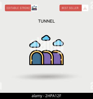 Tunnel Simple vector icon. Stock Vector