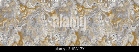 Grey tonal marbled seamless border texture. Irregular pale ink blotch paint effect banner background. Marble gray white tone on tone natural rough Stock Photo