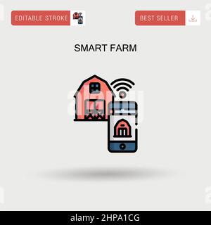 Smart farm Simple vector icon. Stock Vector