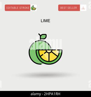 Lime Simple vector icon. Stock Vector