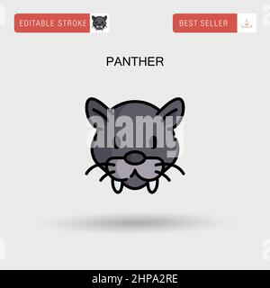 Panther Simple vector icon. Stock Vector