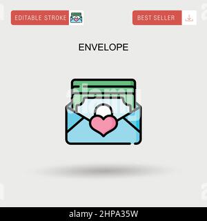 Envelope Simple vector icon. Stock Vector