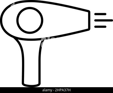 Hair dryer line icon. Hairdryer sign, vector illustration Stock Vector