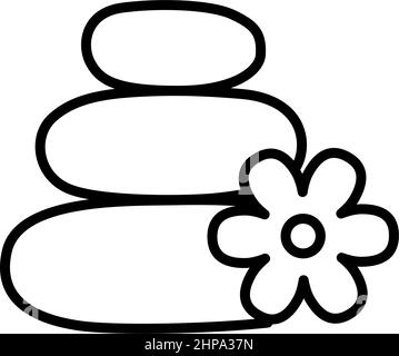 Spa stones line icon, vector illustration Stock Vector