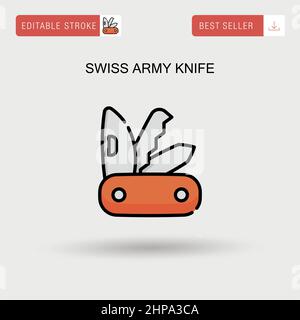 Swiss army knife Simple vector icon. Stock Vector